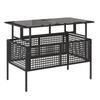 4 Piece Garden Sofa Set with Cushions Black Poly Rattan Glass Table