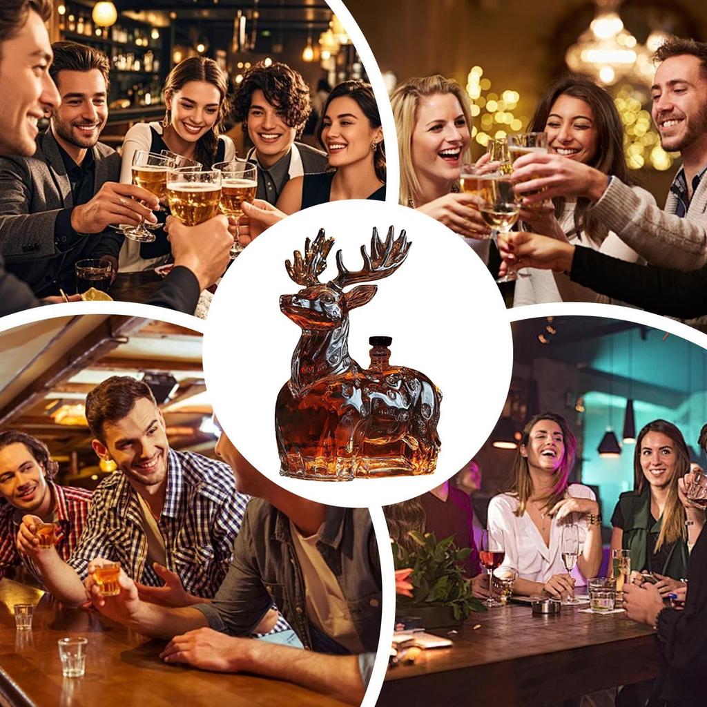 120ml Funny Animal Shaped Bottle Glass Whiskey Decanter with Leak-Proof Seal Stopper Whiskey Bottle Home Bar Decor Gifts
