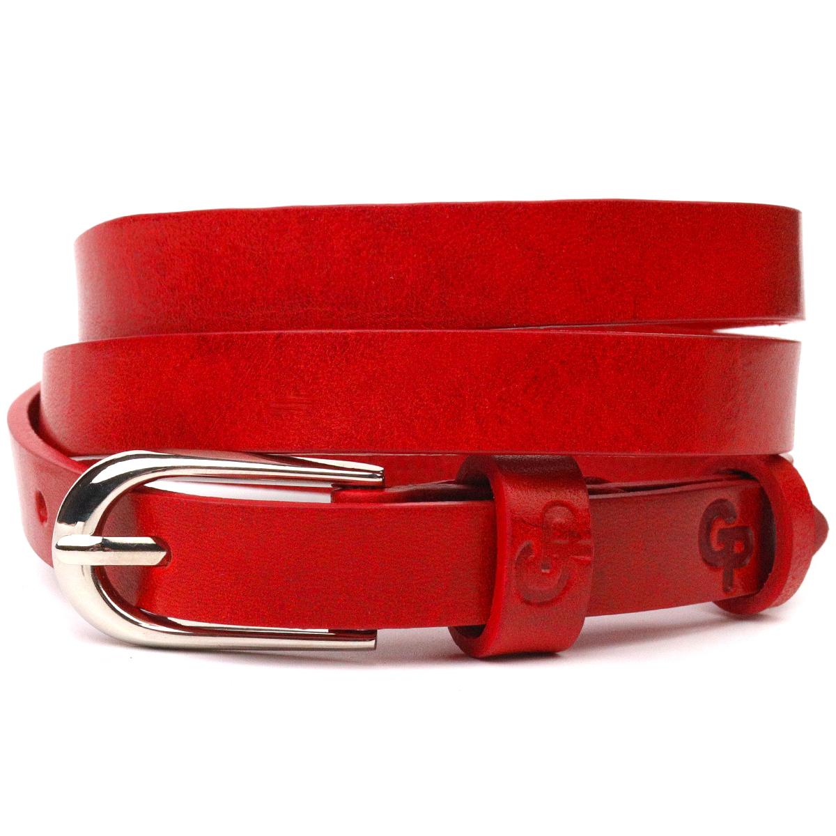 

Яскравий жіночий шкіряний ремінь GRANDE PELLE Leather Belt 21439 Червоний