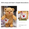 Bear Plush Toy Soft Plush Butter Angelic Bear Cushions with Apron Designs for Comfort Styles Winged Bear Throw Pillow