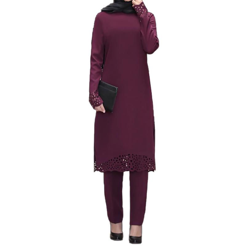 Frühlings-Abaya-Kleid-Anzug mit Blumendesign für muslimische Frauen – Zweiteiliges nahöstliches Kleid