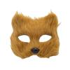 1PC Halloween Cosplay Party Costume DIY Accessories Faux Fur Fox Mask Furry Half Face Animal Simulated Cat Mask