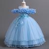 Girls Kids Princess Long Tulle Dress Birthday Party Formal Occasion Dress