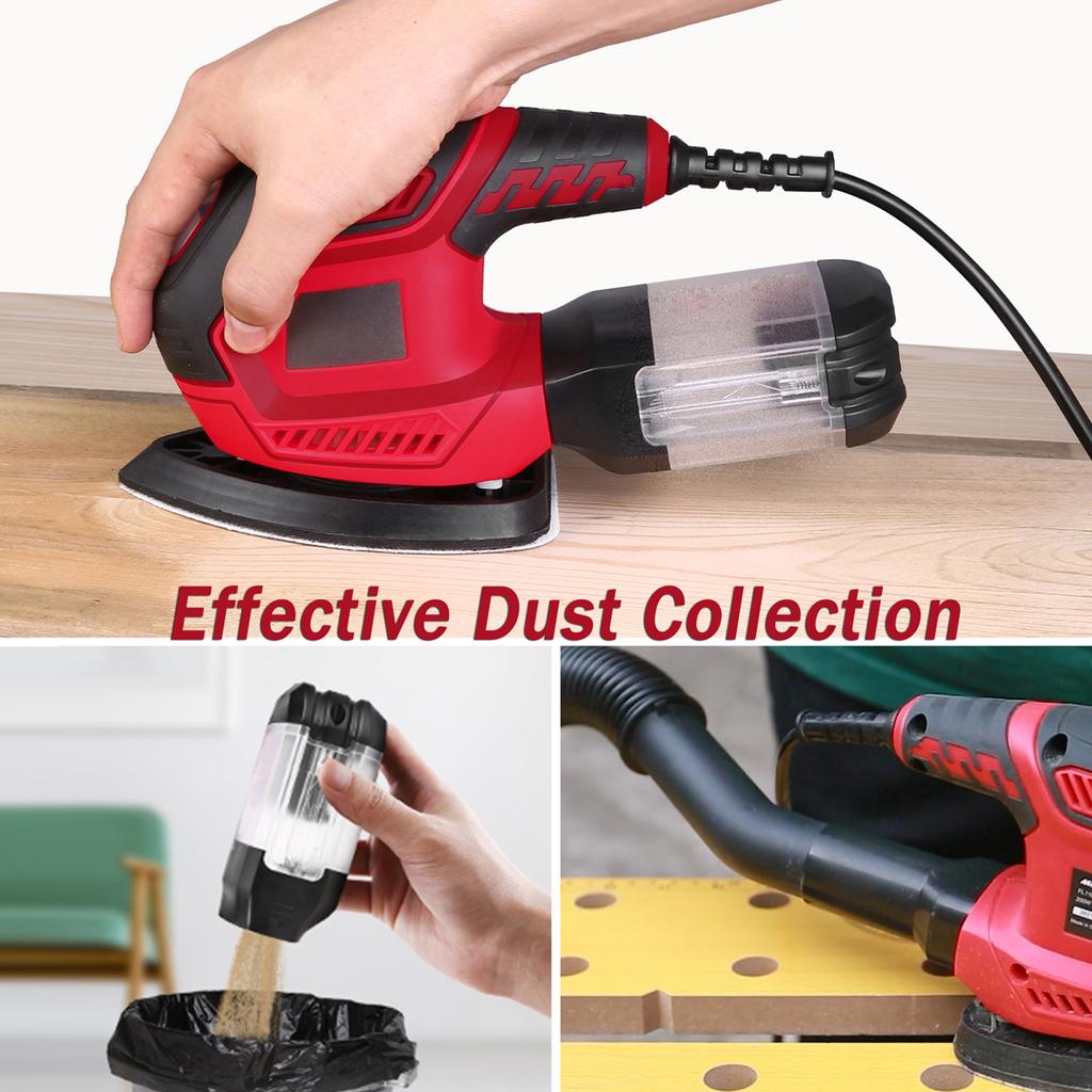 Detail-Schleifer 1,6A 200W 14000 U/min Kompakter Schleifer Effizientes Staubabsaugsystem mit 2 Stück