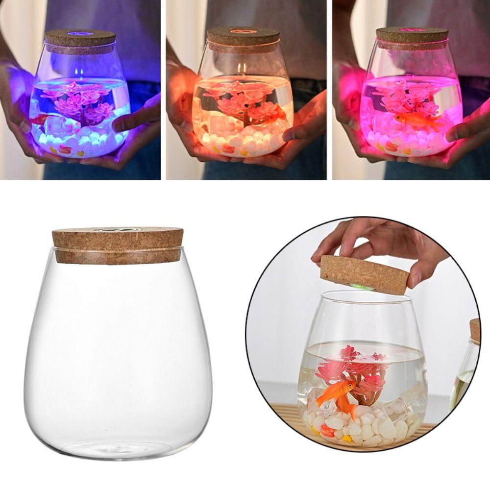 Glass Material Glass Planter Thick Wooden Base Vase Rack Modern Tabletop Design Flower Arrangement Vase Home Decoration