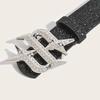 Elegant Rhinestones Studded Women Waist Belt Wide Band For Evening Parties And Casual Outings With Unique Buckles Design