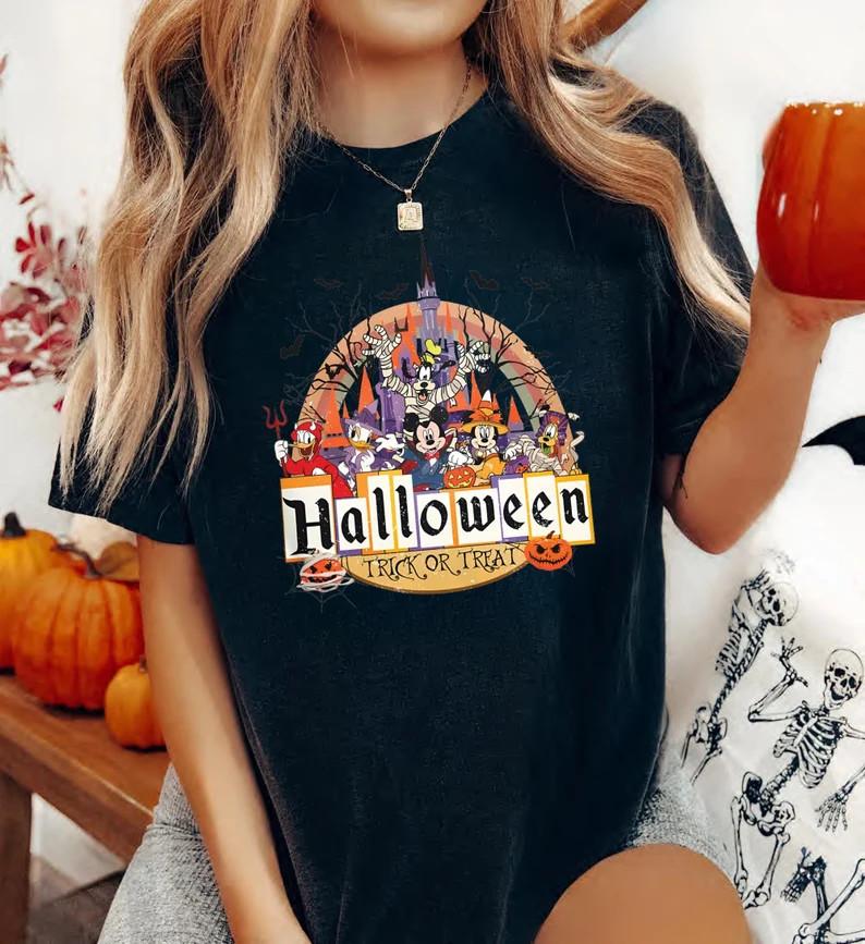 Mickey And Friends Halloween Trick Or Treat TShirt Unisex1