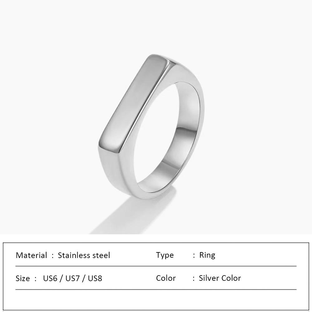 Waterproof Stainless Steel Ring for Women Non-fading Heart Ring Stylish Metal Rings Simple New Jewelry