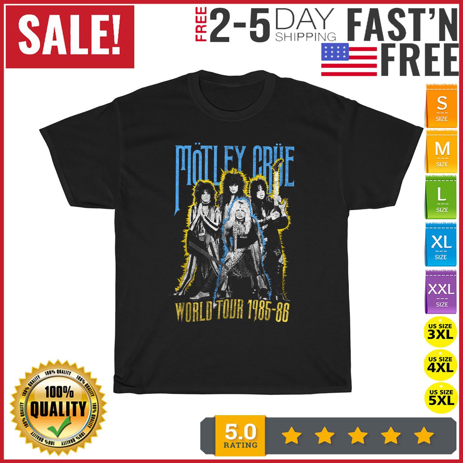 Motley Crue World Tour Vintage T Shirt Mens Womens Tees Top Men Fashion 2023 Women T Shirt Mens Womens Tees Top Short NEW L