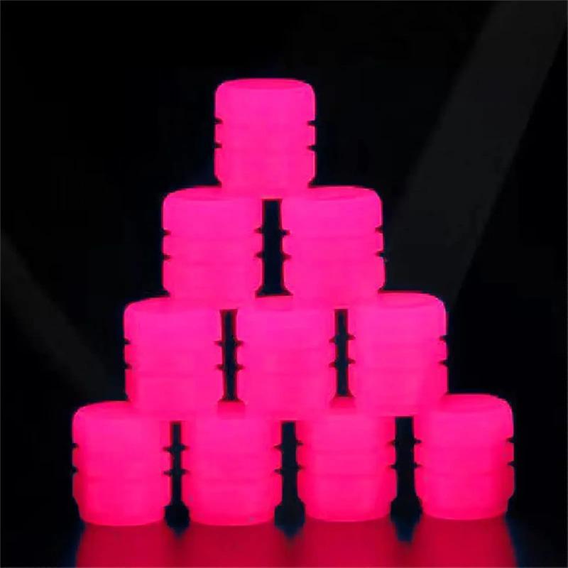 

40/20/4 шт. Люмінесцентні ковпачки на ніпель Флуоресцентні Зелені Сині Нічні Світні Автомобіль Мотоцикл Велосипед Колесо Стайлінг Маточина Шини Універсальний Ковпачок Декор 4PCS рожевий
