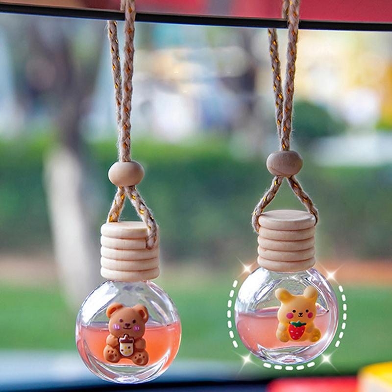 

Стеклянный прозрачный многоразовый автомобильный парфюм 5,3*3,5 см, освежитель воздуха, подвесная бутылка, диффузор для аромата, интерьер