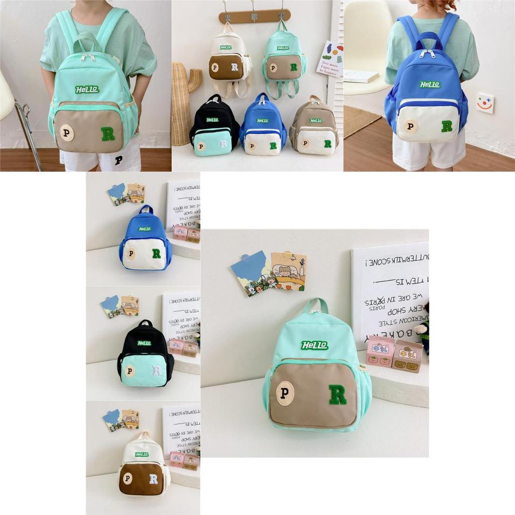 New Trendy Kids Nylon Backpack Colorful Letters Cute Casual School Bag