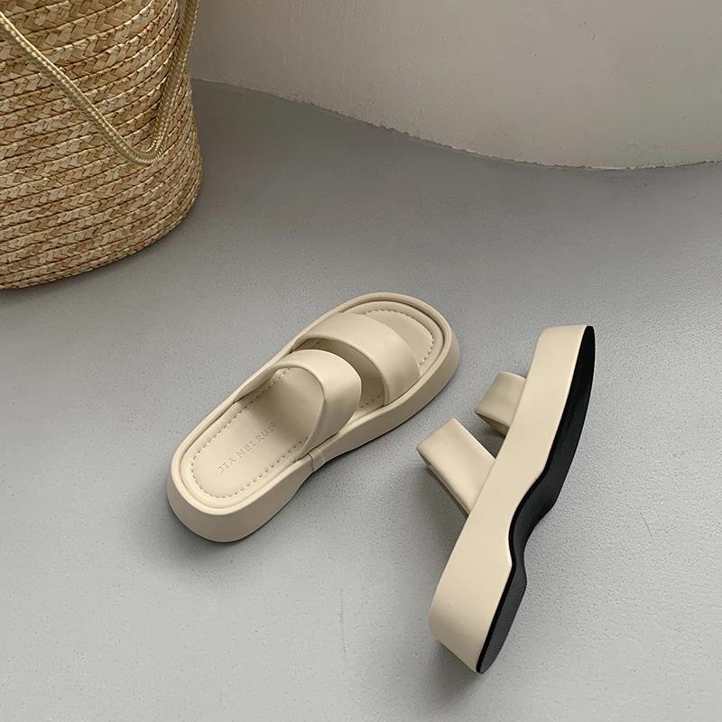 fashion 2024 New Gladiator Summer Sandalias Fashion Platform Flats Elegant Open Toe Slippers Comfort Beach Slides