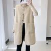 Women Lamb Plush Vests Female Fur Waistcoat Ladies All-Match Sleeveless Single Breasted Button Loose Jacket M-XL