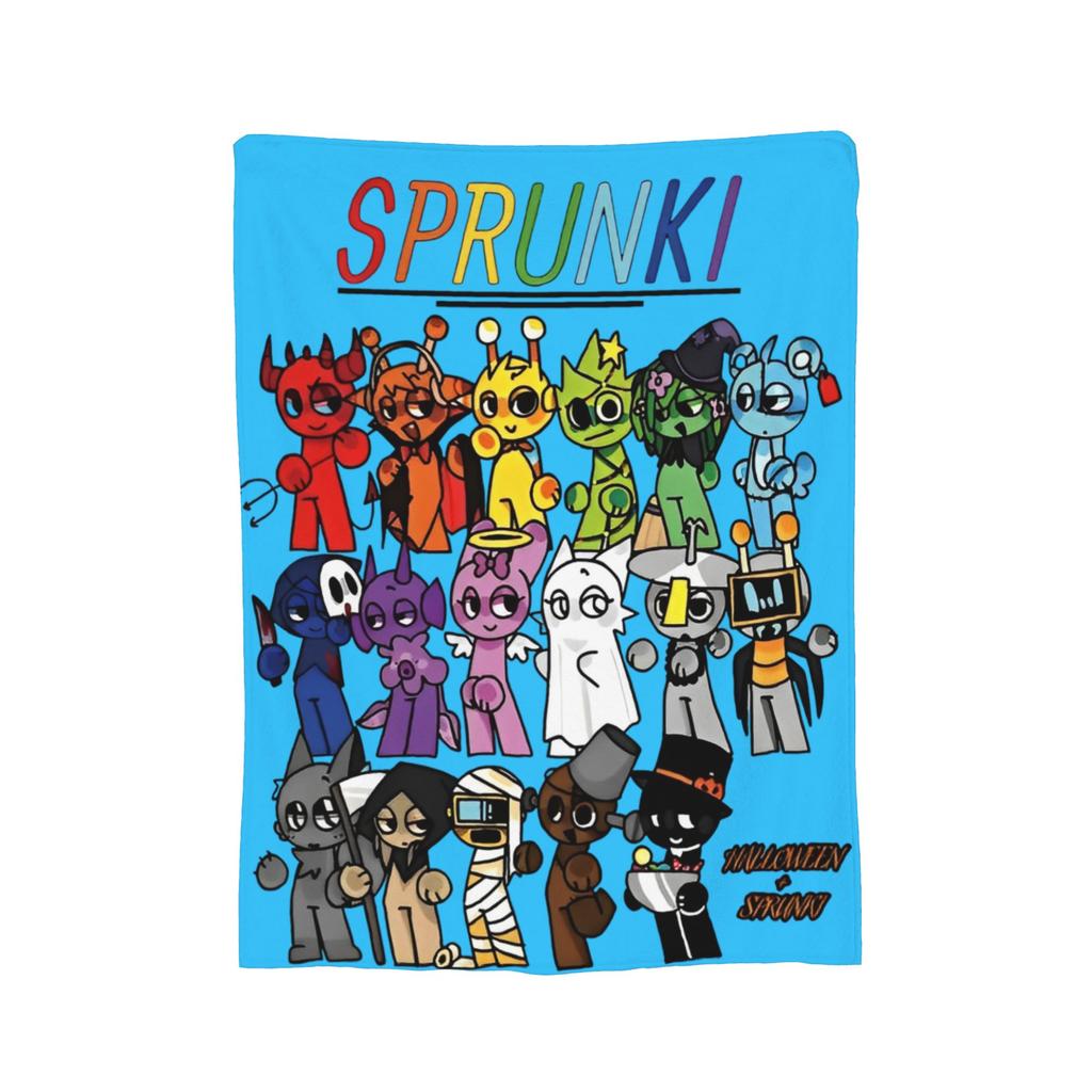 Coperta Gioco Cartone Animato Sprunki Incredibox Coperta Plaid in Flanella Decorazione Estiva per Condizionatore Morbida Calda Copriletto