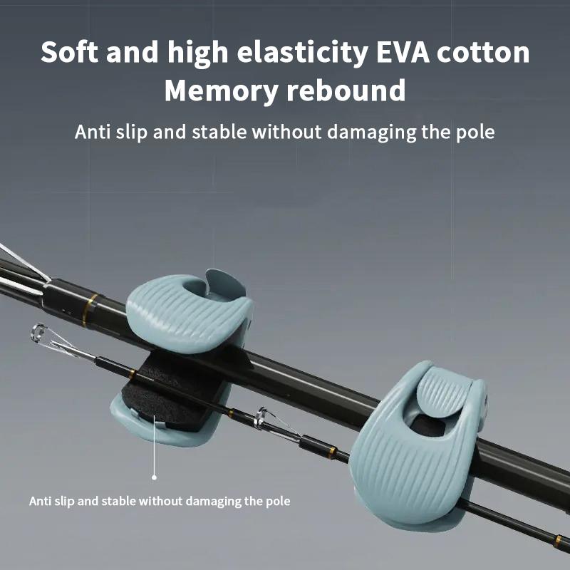 1/2Pcs Fishing Rod Holder Fixer Clip Straps Fishing Pole Holder Compact Design Fishing Rod Fixer Wall Mounted Fishing Rod Holder