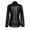 Women's Casual Long-Sleeve Faux PU Leather Jacket with Chest Pocket