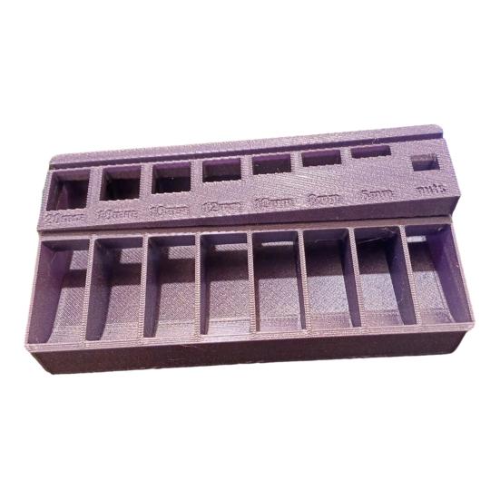 Лоток для сортировки болтов M3 с 7 измерительными прорезями прецизионный ящик для сортировки длины винтов и болтов M3 фиолетовый 1190₽