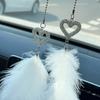 Hozilen Rearview Mirror Feather Pendant, Feather Ornament for Rearview Mirror - Car Rearview Mirror