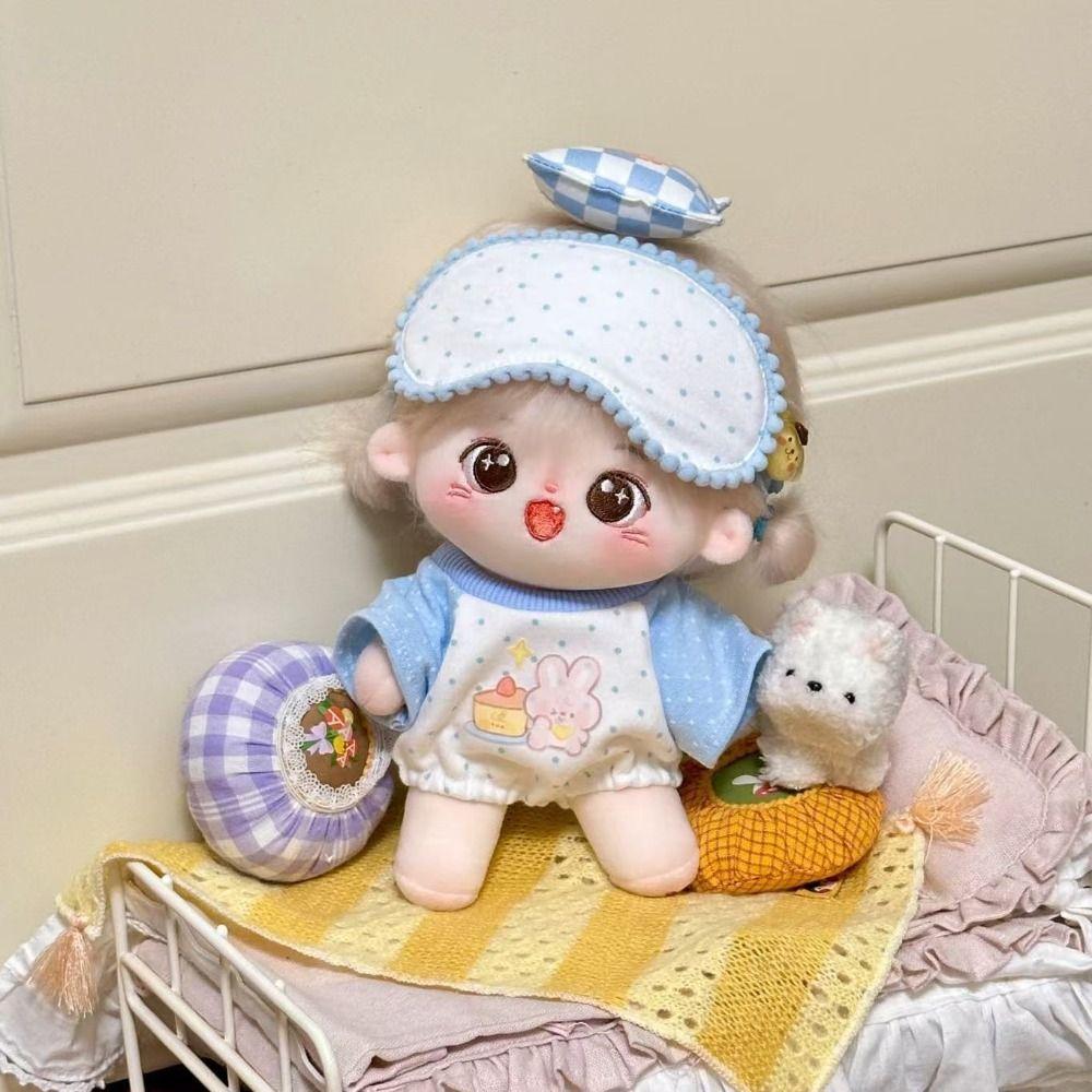 Cartoon T-shirt Cotton Doll's Clothes Outfit Plush Doll Clothes  20cm Cotton Doll