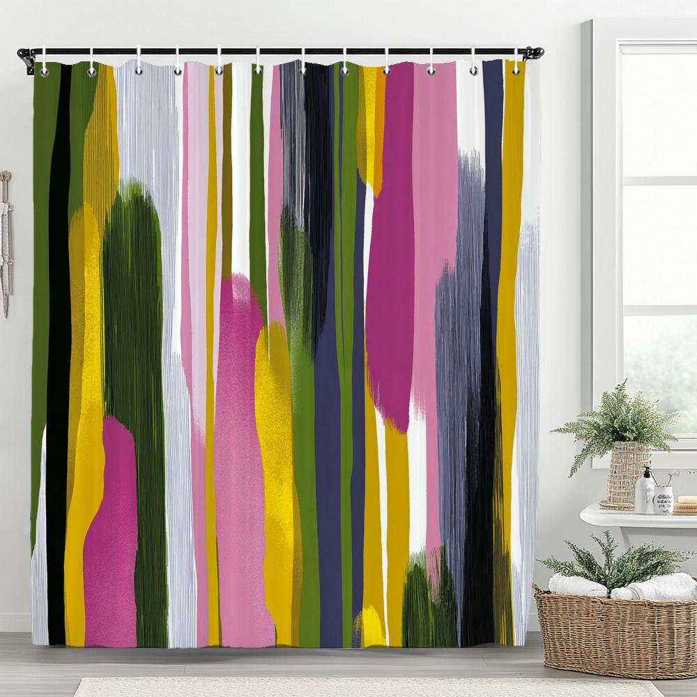 Simple Colorful Lines Modern Fashion Pattern Shower Curtain Home Decoration Creative Personalized Shower Curtains