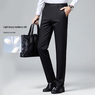 Pantalon Décontracté Chic Homme Shanshan en Mélange de Soie