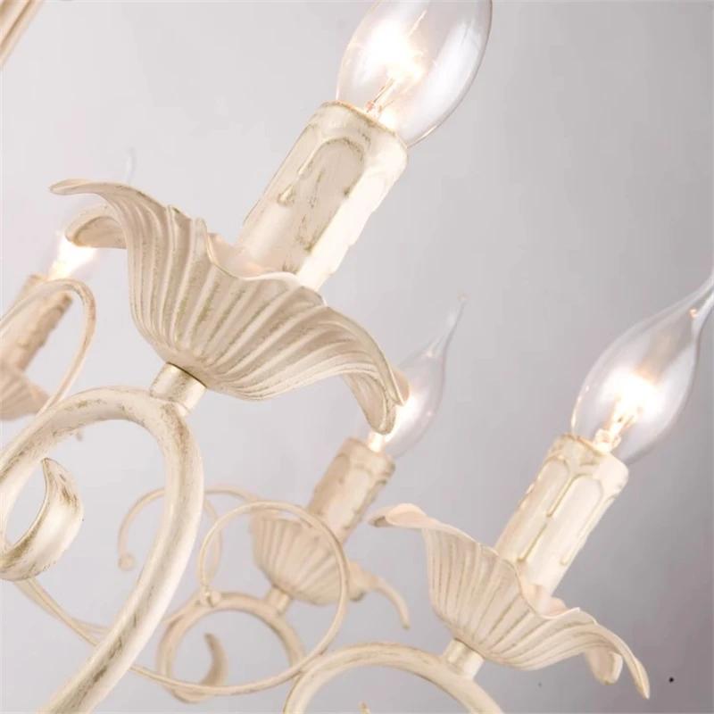 European classic living room Chandeliers forged iron E14 candle Chandeliers retro bedroom kitchen home decoration lighting