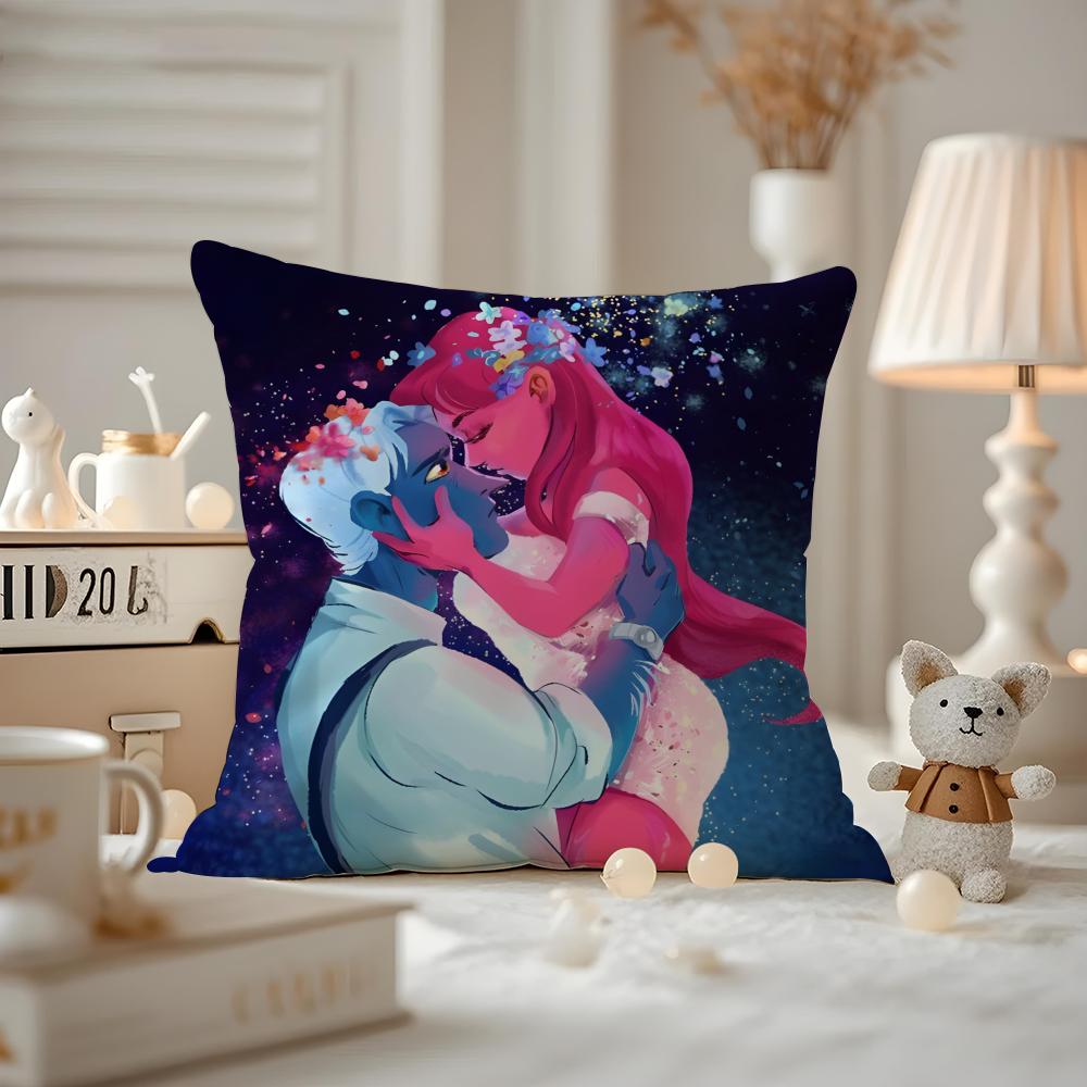 LLore OOlympus Comics Anime Cushion Cover Antidustmite Pillowcase Invisible zipper silky short plush Sofa cushion cover