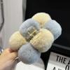Autumn and winter temperament model~ Rex rabbit hair ball grab clip large plush hair grab back head shark clip hairpin headgear