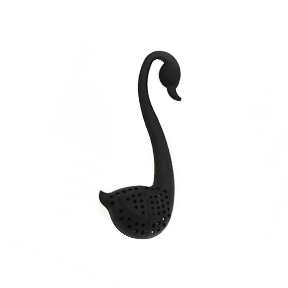 

Creative Swan Spoon Tea Strainer Infuser Environmentally Friendly Plastic Elegant Swan Tea Tools Kitchen Accessories чорний