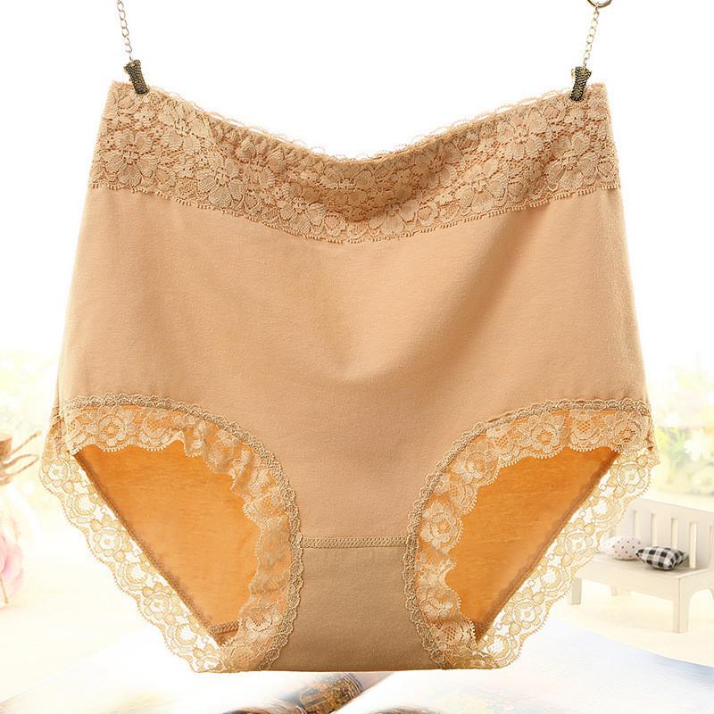 Comfortable High Waist Cotton Women's Underwear With Lace Trim For Perfect Shaping
