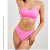 Conjunto de Roupa Íntima Roupa Íntima Sem Aro Sexy Costas Nuas Camiseta Feminina Seção Fina com Bojo Confortável Conjunto de Sutiã Esportivo