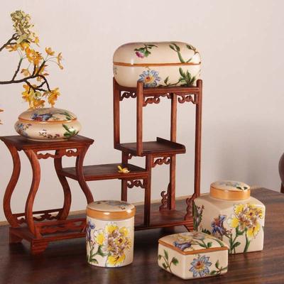Aufbewahrungsgläser im Retro-Stil im chinesischen Stil Schmuckschatulle Aufbewahrungsbehälter Handgefertigter Porzellantopf Blau-Weiß-Porzellan Vase Behälter