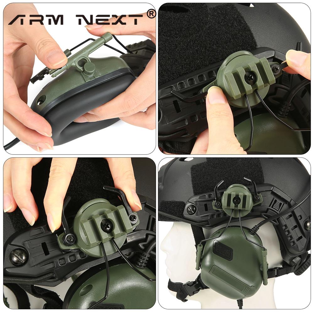 Tactical Headset Support Helmet Rail Suspension Adapter Fast Rail Mounts 360 Rotation Airsoft Paintball Headset Holder Bracket