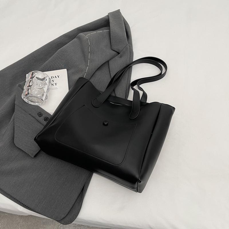 

Сумка большой вместимости, женская сумка через плечо, большая сумка из искусственной кожи чёрный