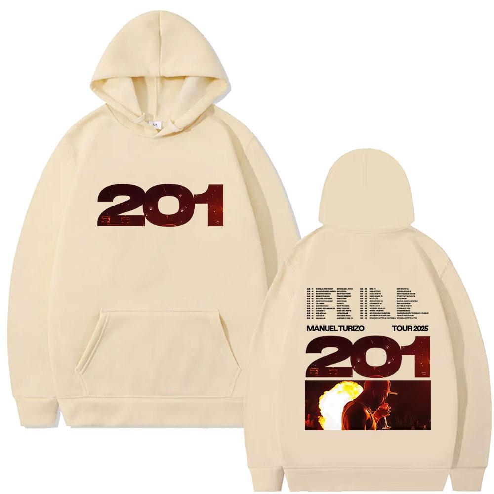 Manuel Turizo Album 201 Tour Hoodie Men Hip Hop Fashion Oversized Pullover Hoodies Men's Casual Cotton Vintage Sweatshirt