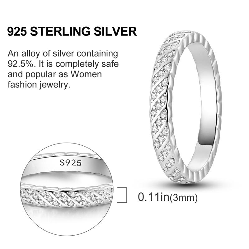 New 925 Silver Rings Zircon Sparkling CZ Rings Rings For Women Original Wedding Fine Jewelry Accessories Gifts