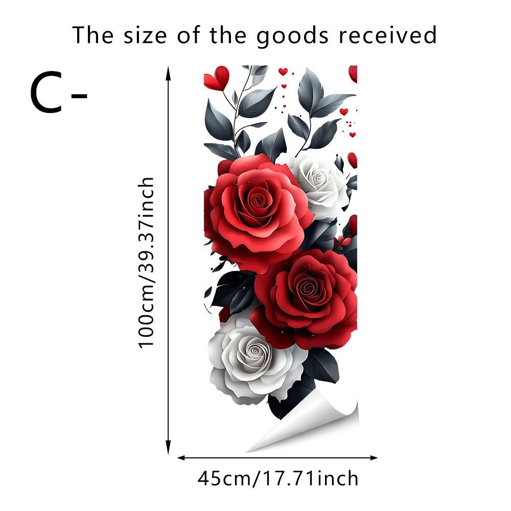Festivaldeko Valentinstag Rote Rose Schmetterling Aufkleber Transparent Glasaufkleber Für Wohnzimmer Festliche Atmosphäre