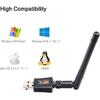 600Mbps Dual Band 2.4/5GHz Internet USB WiFi Adapter, Laptop Wireless Receiver Network Dongle with Antenna, Compatible with Windows
