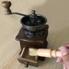 Classical Hand Cranks Coffee Grinder With Ergonomic Wood Handle 15 Grinding Size Option Built In Bristles Brush