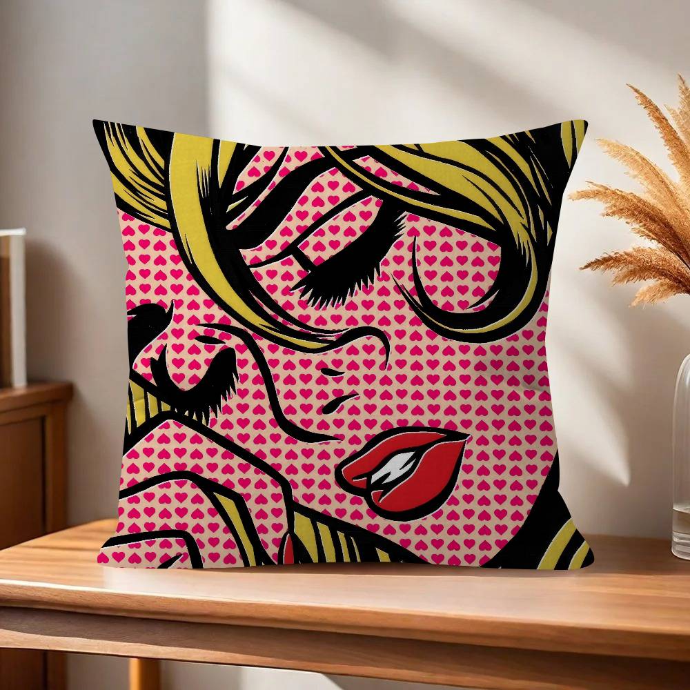 Roy Lichtenstein Pop Art   Cushion Cover Decorative Pillow Sofa Home Decor Case Pillow Cases
