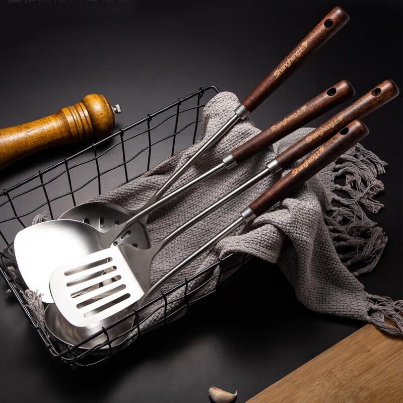 Stainless Steel Soup Spoon with Wooden Handle