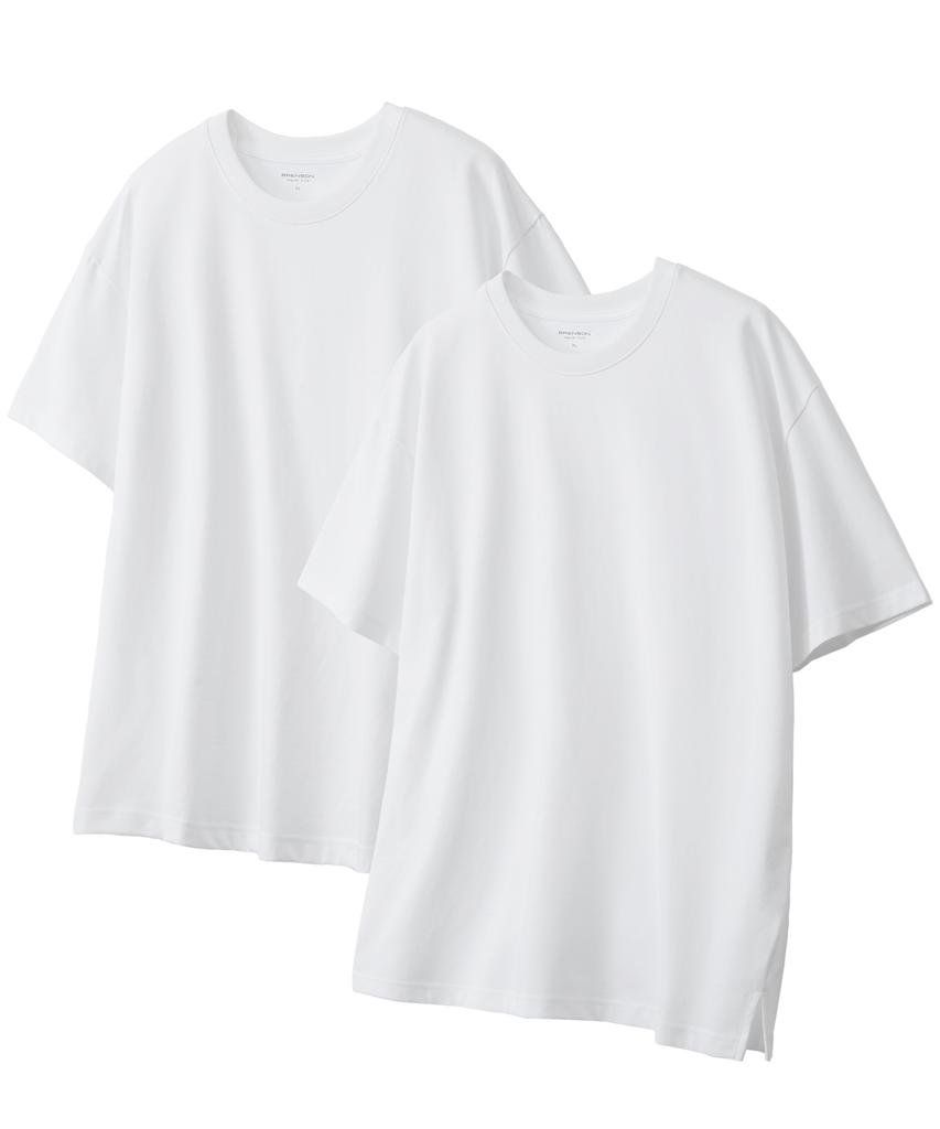 BRENSON (2Pack) Pure Cotton Layered Chain Short Sleeve Tee