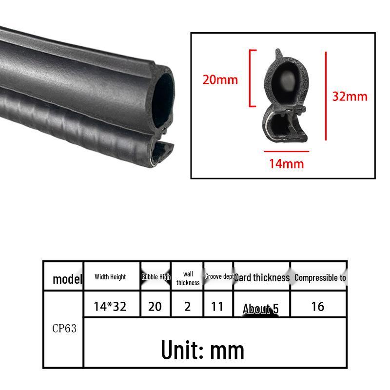 High-Temperature Resistant U-Shaped Rubber Sealing Strip for Dustproofing Electrical Cabinets and Car Doors
