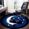 1 Stück Mond Katze Büro Runder Teppich, Matte Geeignet Für Büro, Unter Bürostühlen Schlafzimmer Wohnzimmer Heimdekoration, Raumdeko