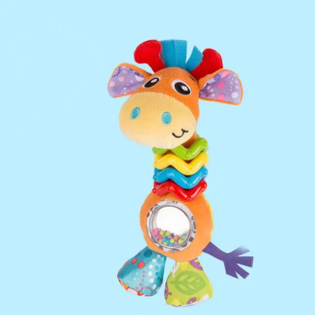 Baby Giraffe Plush Rattle Toy With Sound For Infant Development And Sensory Play