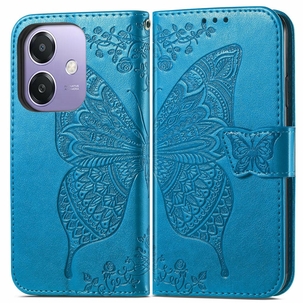For Oppo A3x 5G Case PU Leather Wallet Phone Cover Butterfly Pattern