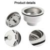 Waste Kit Sink Strainer High Quality PP Sink Stainless Steel Drain Diameter 90mm Silver Quality Is Guaranteed Practical