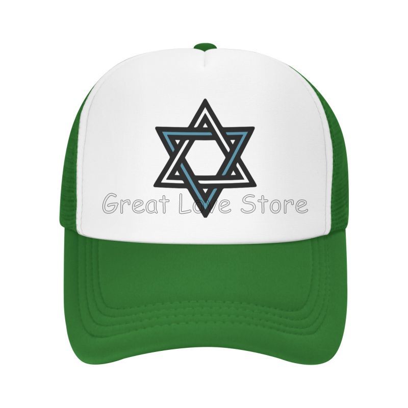 Star of David Print Mesh Baseball Caps Summer Fashion Breathable Snapback Hats Sun Protection Hats Adjustable Snapback Cap