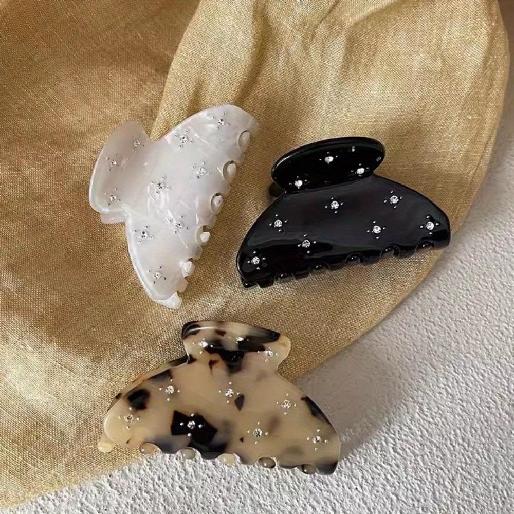 New 2025 Shinning Crystal Stars Acetate Hair Claw Clips for Women Girls Luxury Medium Size Catch Grip Styling Hair Accessories
